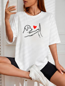 Camiseta Feminina Streetwear Estampada Love My Pet Algodão