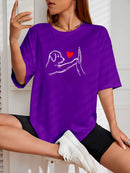 Camiseta Feminina Streetwear Estampada Love My Pet Algodão