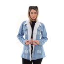 Jaqueta Premium Parka com lavagem transparente da tendência com pelúcia tipo pelúcia moda outono inverno