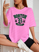 Camiseta Feminina Streetwear Estampada Boston 1991