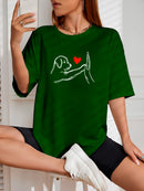 Camiseta Feminina Streetwear Estampada Love My Pet Algodão