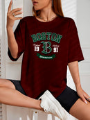 Camiseta Feminina Streetwear Estampada Boston 1991