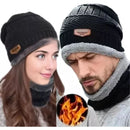 Kit com 3 gorros e cachecol versáteis para adultos unissex