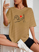 Camiseta Feminina Streetwear Estampada Love My Pet Algodão