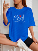 Camiseta Feminina Streetwear Estampada Love My Pet Algodão