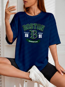 Camiseta Feminina Streetwear Estampada Boston 1991