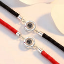 Conjunto de Pulseiras ajustáveis estilo casal com projeção criativa de 100 idiomas eu te amo