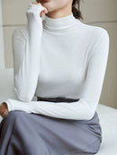 Camiseta feminina elegante e casual de trabalho de manga comprida