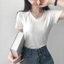 Top cropped malha canelada nozinho estiloso