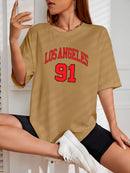 Camiseta Feminina Streetwear Estampada Los Angeles Algodão