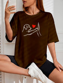 Camiseta Feminina Streetwear Estampada Love My Pet Algodão