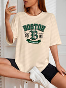 Camiseta Feminina Streetwear Estampada Boston 1991