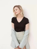 Top cropped malha canelada nozinho estiloso