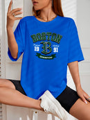 Camiseta Feminina Streetwear Estampada Boston 1991