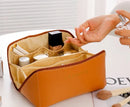 Necessaire Feminino Grande Capacidade de couro sintético bolsa de cosméticos portátil viagem