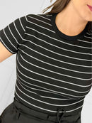 Camiseta listrada de Verão Casual