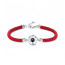 Conjunto de Pulseiras ajustáveis estilo casal com projeção criativa de 100 idiomas eu te amo