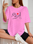 Camiseta Feminina Streetwear Estampada Love My Pet Algodão