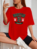 Camiseta Feminina Streetwear Estampada Boston 1991