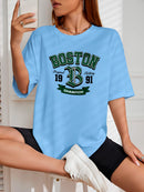 Camiseta Feminina Streetwear Estampada Boston 1991