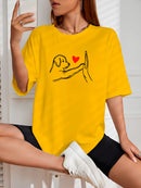 Camiseta Feminina Streetwear Estampada Love My Pet Algodão