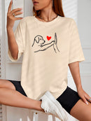Camiseta Feminina Streetwear Estampada Love My Pet Algodão