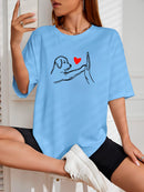 Camiseta Feminina Streetwear Estampada Love My Pet Algodão