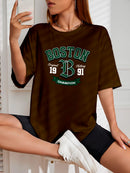 Camiseta Feminina Streetwear Estampada Boston 1991