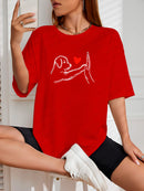 Camiseta Feminina Streetwear Estampada Love My Pet Algodão