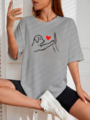 Camiseta Feminina Streetwear Estampada Love My Pet Algodão