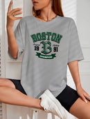Camiseta Feminina Streetwear Estampada Boston 1991