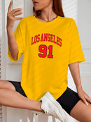 Camiseta Feminina Streetwear Estampada Los Angeles Algodão