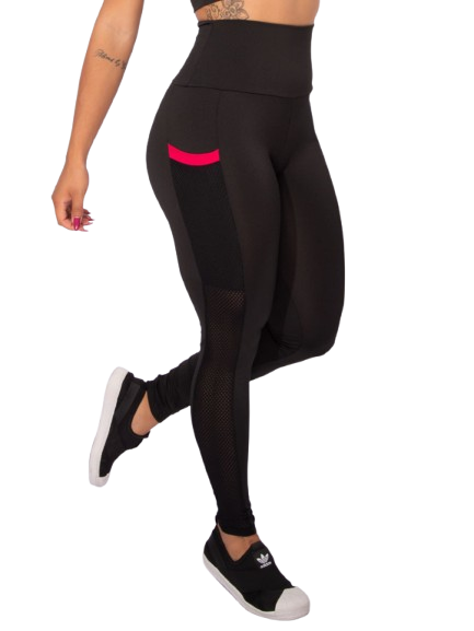 Calça Legging Com Bolso Fitness para Academia Feminina Cintura Alta