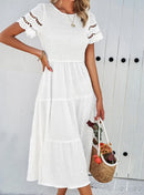 Vestido feminino Premium elegante vazado em linha