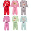 Kit Sortido de 6 Peças de Roupas Femininas Infantil Inverno - 3 blusas casacos + 3 calças do 1 ao 10