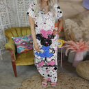 Vestido longo com decote em V da Disney, vestidos longos da Minnie Mouse para mulheres, roupas de lazer femininas, estilo Mickey, praia, desenho animado, Y2K 2025