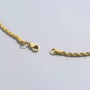 Colar Masculino Dourado de aço inoxidável genuíno com cordão