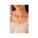 Colar de fio de nylon com strass e pedra de ponta de luz