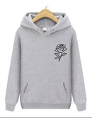 Blusa Moletom Feminina Canguru Flor Rosa Espinho