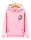 Blusa Moletom Feminina Canguru Flor Rosa Espinho