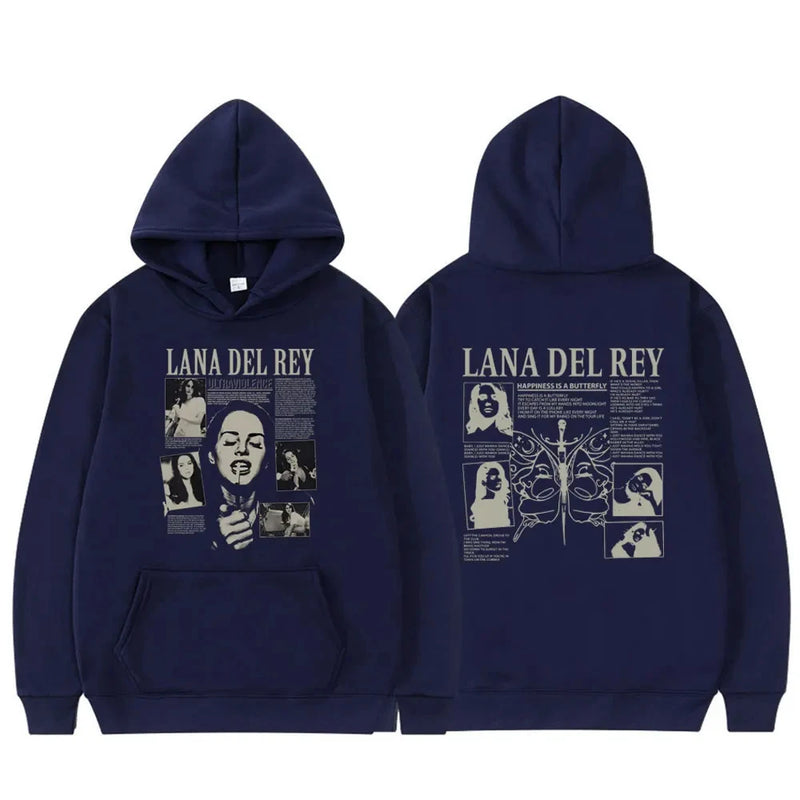 Moletom com capuz; estampado Lana Del Rey, masculino e feminino, moletom grande, unissex