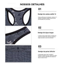 Roupa de ioga feminina, sem costura, estampa de letras, elegante, curta, cintura alta, levantamento de quadril, corrida