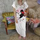 Vestido longo com decote em V da Disney, vestidos longos da Minnie Mouse para mulheres, roupas de lazer femininas, estilo Mickey, praia, desenho animado, Y2K 2025