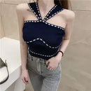 Top Francês Verão 2025  Slim Fit Sem Mangas Casual Básico Regata Diária