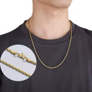 Colar Masculino Dourado de aço inoxidável genuíno com cordão