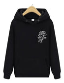 Blusa Moletom Feminina Canguru Flor Rosa Espinho