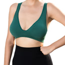 Sutiã feminino com decote em V profundo, sutiã feminino sem costura, sutiã com suporte push-up, sutiã, top, roupa íntima