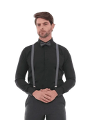 Camisa social de algodão preta slim manga comprida