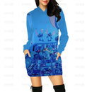 Vestido sexy com capuz, vestidos de baile, mangas compridas, chique, feminino, noite, festa luxuosa da Disney, mini vestido suéter, costurado, elegante, feminino, Y2K