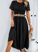 Vestido feminino Premium elegante vazado em linha